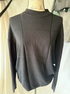 Women's Black Cowl-Neck Sweater - Modern Knit